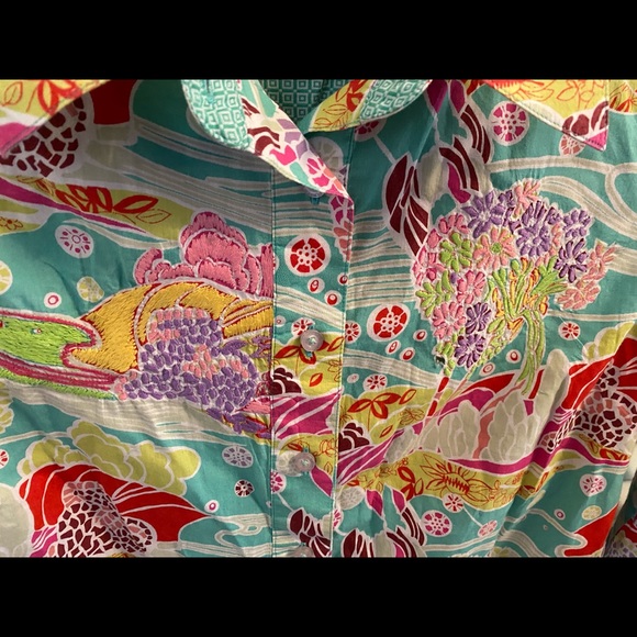 Robert Graham Embroidered Detailed Colorful Trees Flowers Shirt - Size Small - Picture 7 of 11